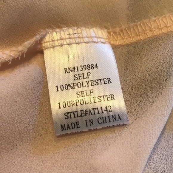 A.PEACH Unique Multi Bows Racer Back Sheer Soft Blush Top Size Large - Picture 8 of 9